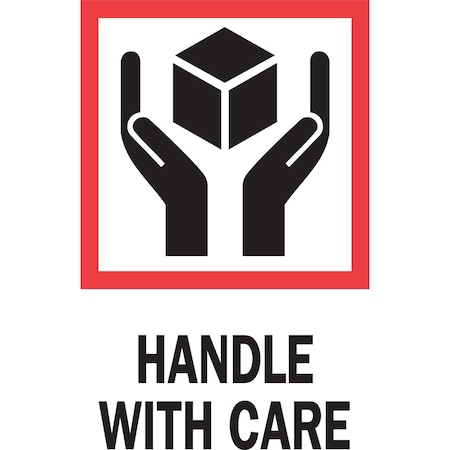 Decker Tape Products Label, DL4160, HANDLE WITH CARE, 3" X 4" DL4160